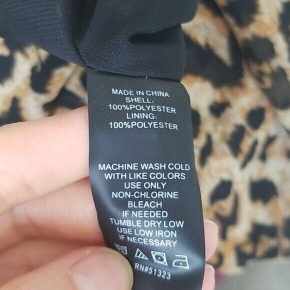 Vince Camuto Top Plus Size Top Animal Print Long Sleeve Blouse Womens 1X Brown - Picture 6 of 6